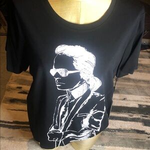 Karl Lagerfeld Black and White Graphic Tee